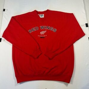 Vintage 90s Detroit Red Wings NHL Sweatshirt M Lee Sport Red Crewneck Hockey